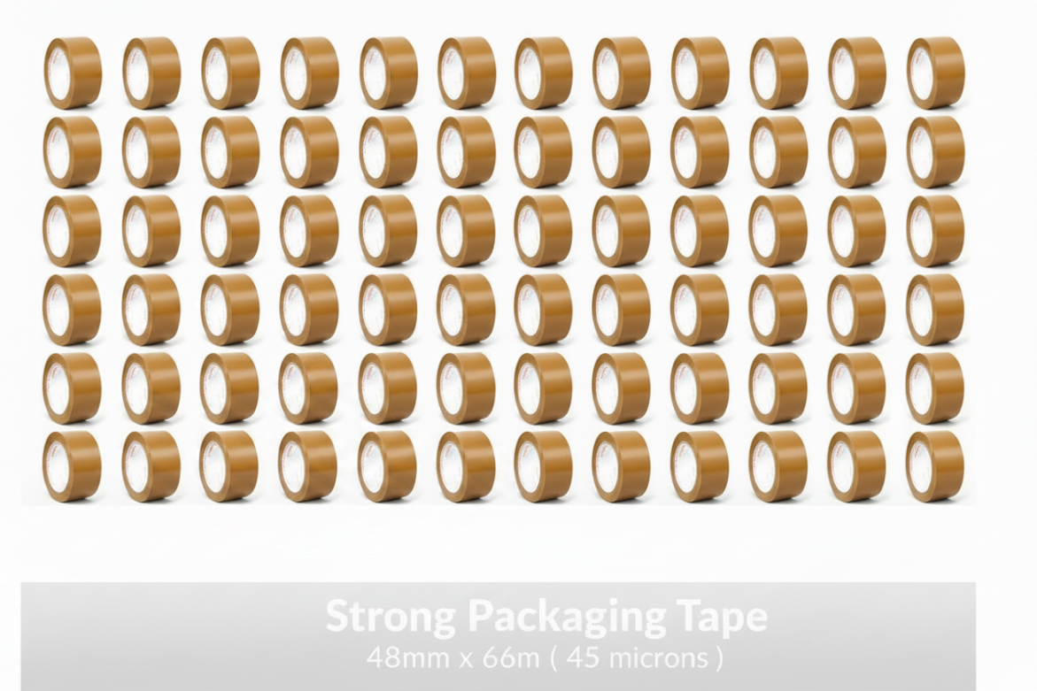 KAD Pro Brown Packaging Tape 48mm x 66m Heavy Duty Parcel Tape Strong Packaging Tape For Sealing Cartons, Moving House Boxes, Shipping Office Warehouse, Postal Use & Regular Use