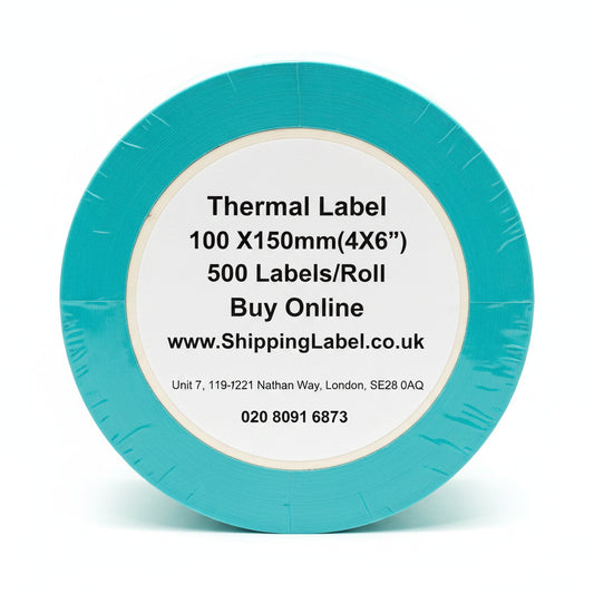 KAD Thermal Shipping Labels ( 500 Labels/ Roll ) – 4″ × 6″ / 100 × 150mm Self-Adhesive Paper, Compatible with Zebra GK420D, GX420D, GK420T & All Direct Thermal Printers