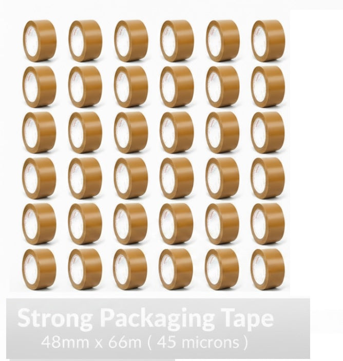 KAD Pro Brown Packaging Tape 48mm x 66m Heavy Duty Parcel Tape Strong Packaging Tape For Sealing Cartons, Moving House Boxes, Shipping Office Warehouse, Postal Use & Regular Use X 36