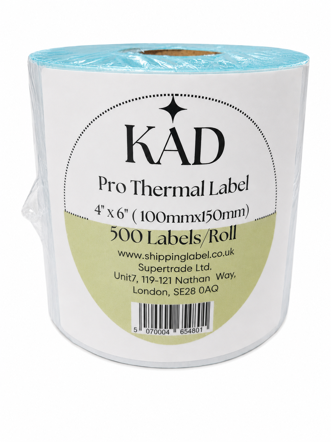 KAD Thermal Shipping Labels (500 Labels X 12 Rolls-6000 labels) – 4″ × 6″ / 100 × 150mm Self-Adhesive Paper, Compatible with Zebra GK420D, GX420D, GK420T & All Direct Thermal Printers
